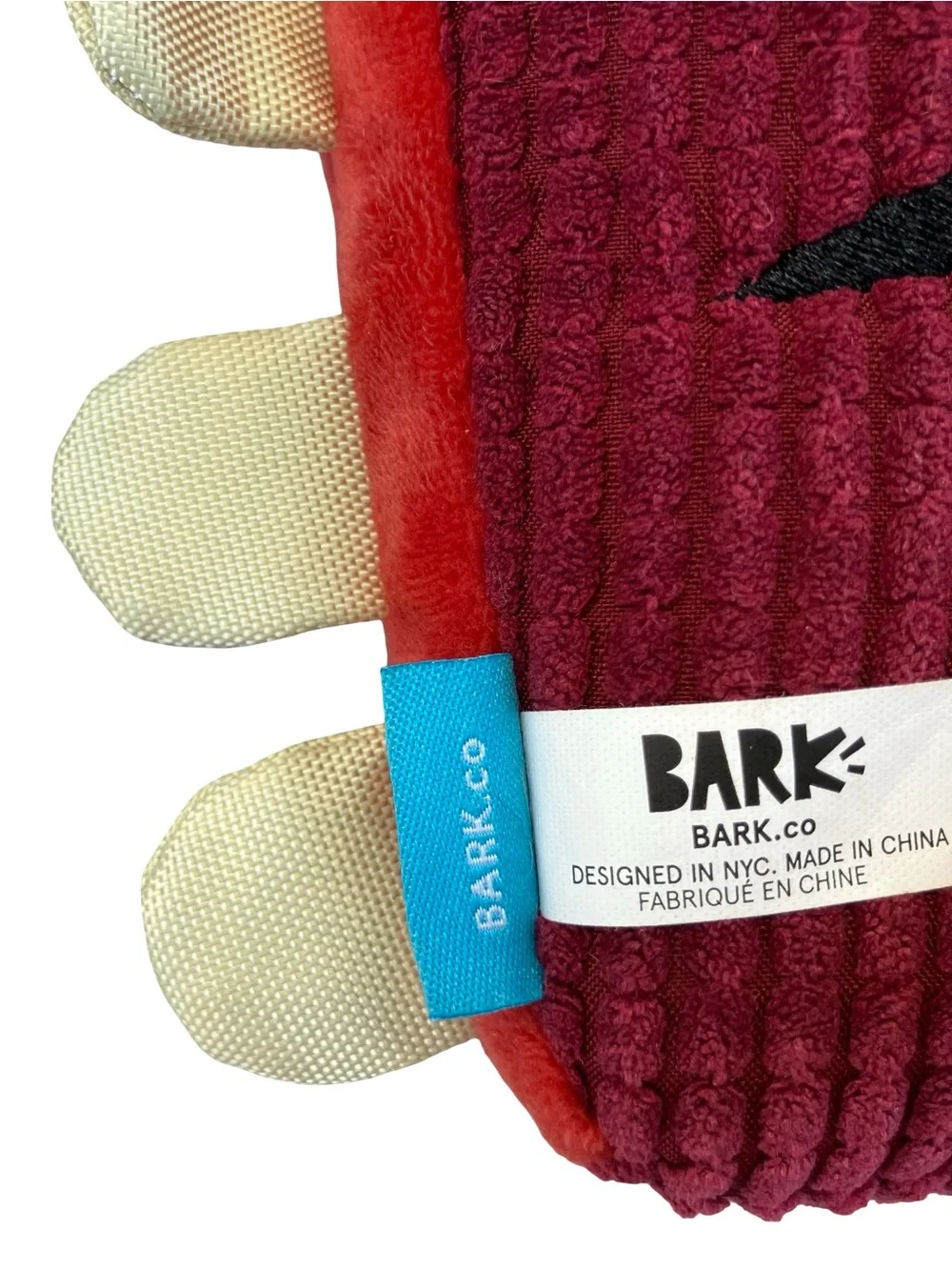 Bark Box Spare Ribs Dog Toy Plush Pibble Dribbles Double Bib Ribbles M/L Steak S